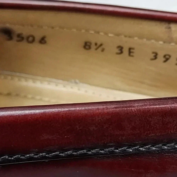 Cole Haan Mens Mahogany Brown Leather Slip-On Tassel Loafer 8.5 - Picture 11 of 14